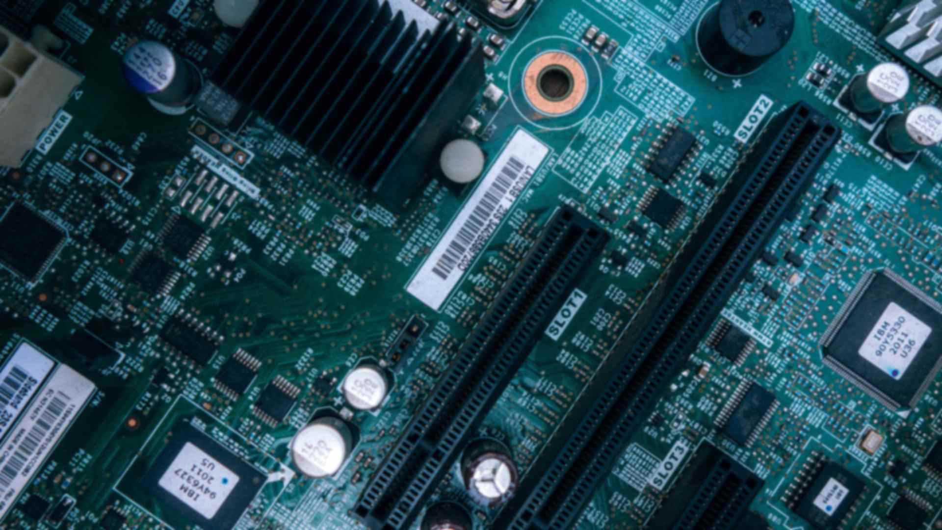 Close-up of a motherboard.