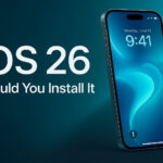 iPhone running iOS 26 showing new Liquid Glass design