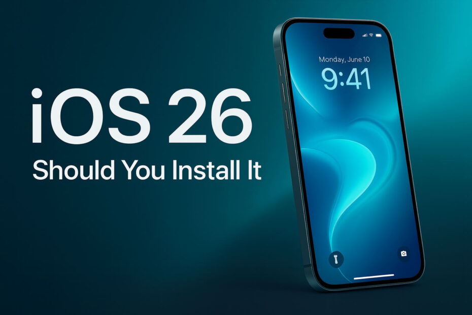 iPhone running iOS 26 showing new Liquid Glass design