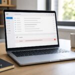 Laptop showing an email sending problem where emails can be received but not sent
