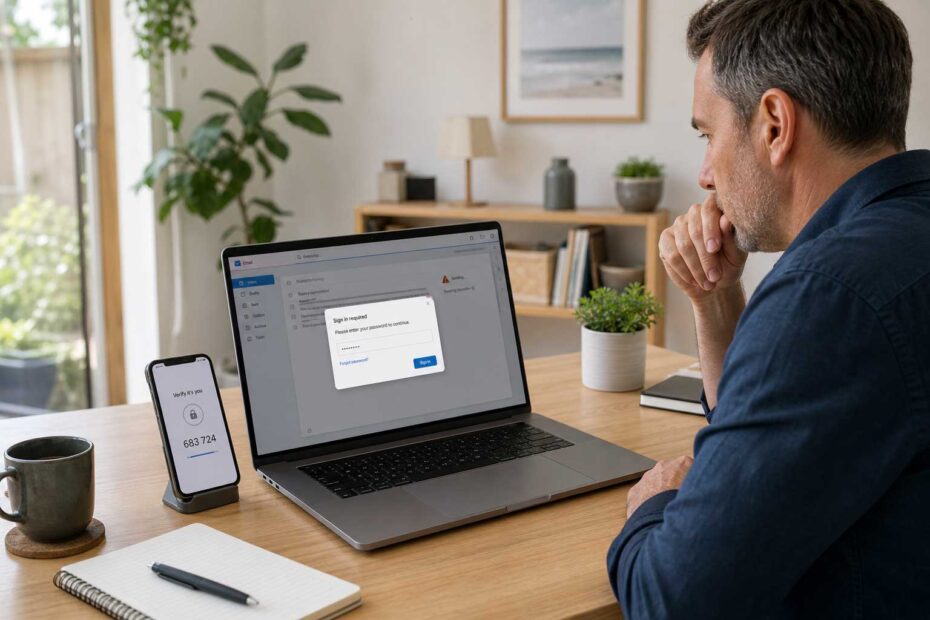 Person troubleshooting email not sending after a password change
