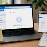 Laptop and phone showing a generic email inbox while troubleshooting Outlook not receiving emails.