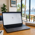 Laptop and Wi-Fi router in a Perth home during internet connection troubleshooting