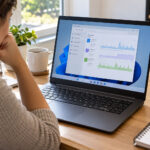 User checking a slow laptop to identify whether CPU, memory, disk or background activity is causing the slowdown